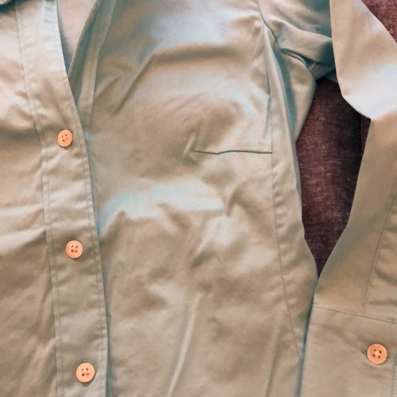 Banana Republic Button Down Shirt Blouse Light Blue 3/4 Sleeve Stretch Size XS - Picture 4 of 7